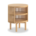 Buy Soho Oak Slatted Open Shelf Side Table for stylish living room storage