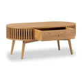 Buy Soho Oak Slatted Oval 1 Drawer Coffee Table