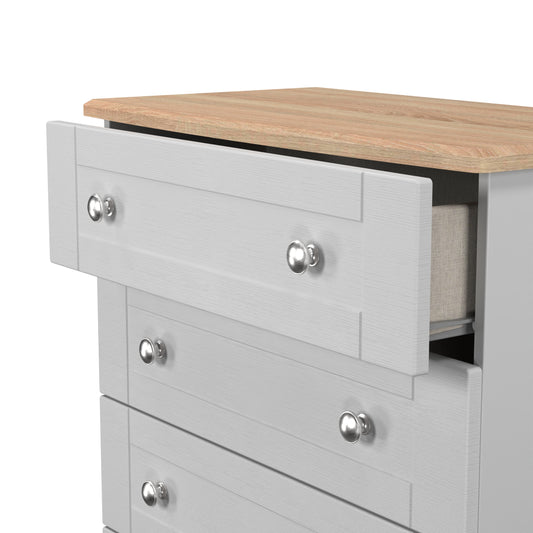 Buy Sussex 4 Drawer Chest Grey Ash Bardolino Oak UK
