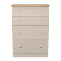 Buy Sussex 4 Drawer Deep Chest in Kashmir Ash with Bardolino Oak Top