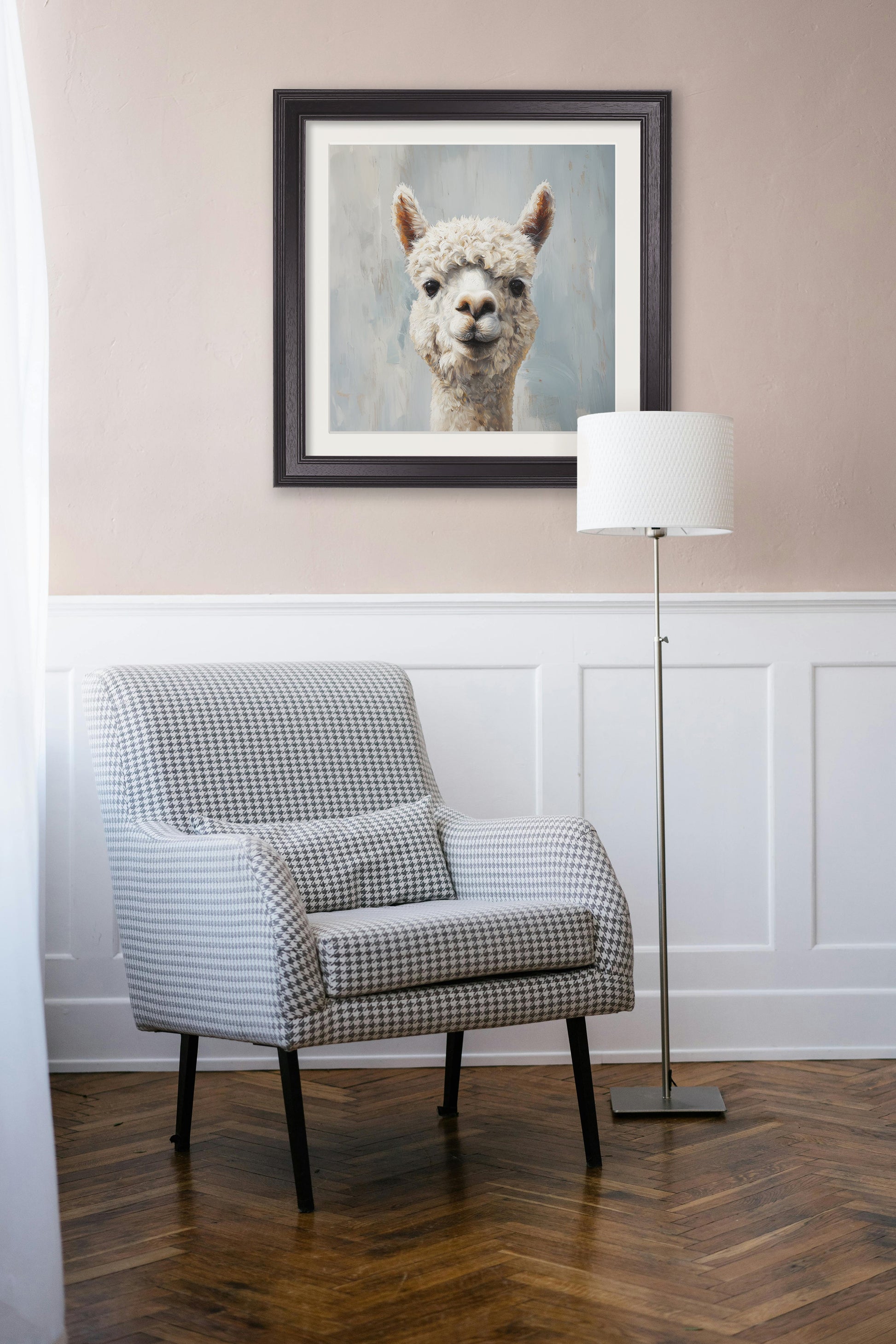 Buy The Goofy Alpaca Black Hurstwood Square Framed Print UK
