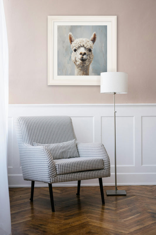 Buy The Goofy Alpaca Cream Hurstwood square framed print UK