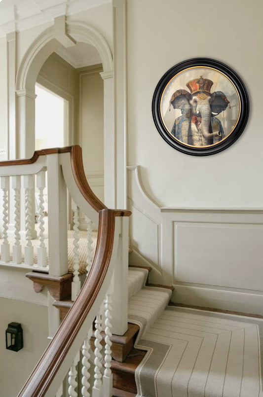 Buy The Great Elephanto Oxford round framed print UK