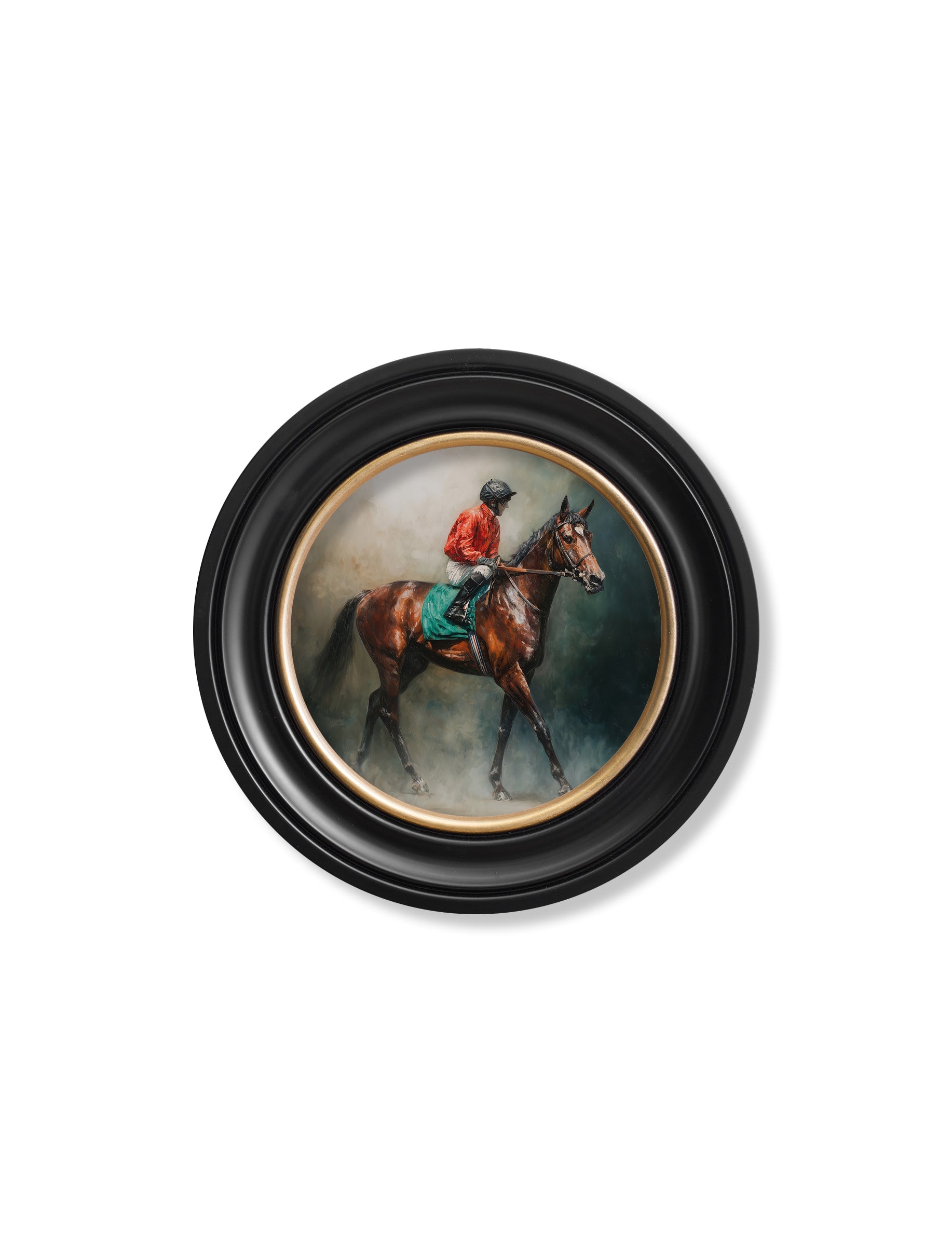 Buy The Irish Racehorses print with Oxford Round frame