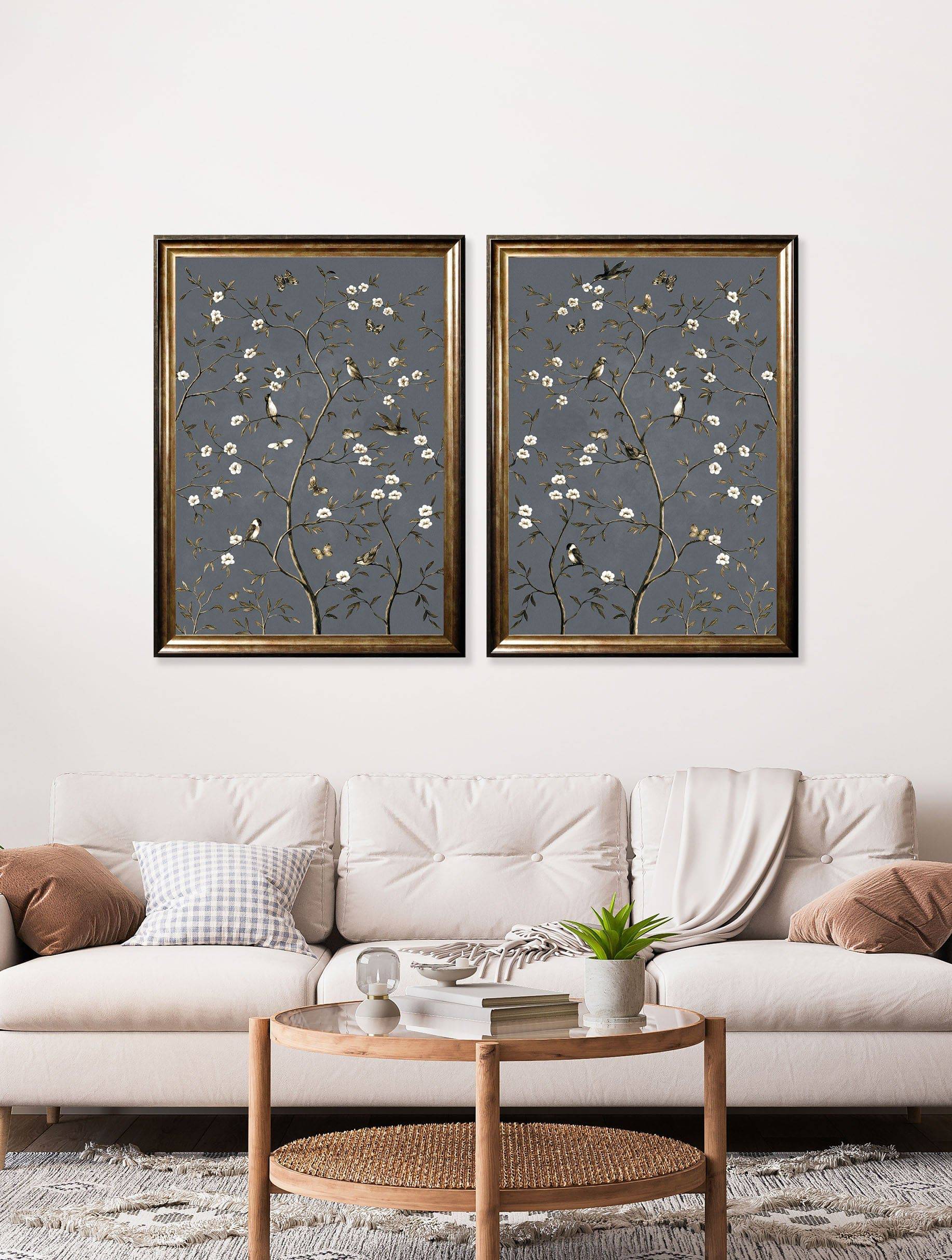 Buy Tree of Life Round Wall Art in Grey Sustainable Wood Frames