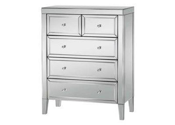 Buy Valencia 3 + 2 Chest mirrored bedroom furniture UK
