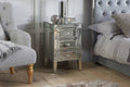 Buy Valencia 3 Drawer Mirrored Bedside - Blythe Living