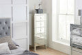 Buy Valencia 5 Drawer Narrow Chest mirrored bedroom furniture UK

