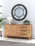 Buy Viento 145cm Oak Sideboard with 3 Drawers and Black Metal Handles