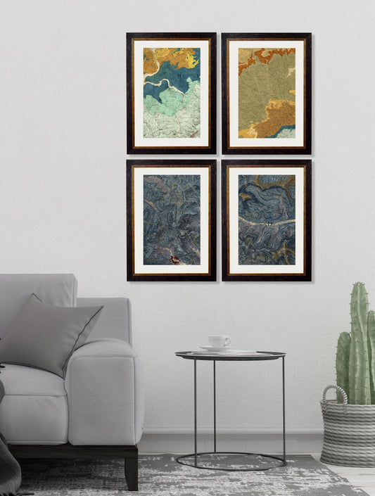 Buy Vintage British Rock Strata Prints in Sustainable Wood Oxford Frames