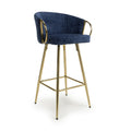 Buy Volero Textured Effect Blue Bar Stool online UK