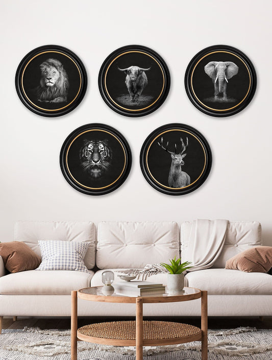 Buy Wildlife Photography Elephant Round Frame wall art print UK