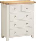 Buy Windsor 3+2 Drawer Chest Ivory Oak solid oak bedroom UK
