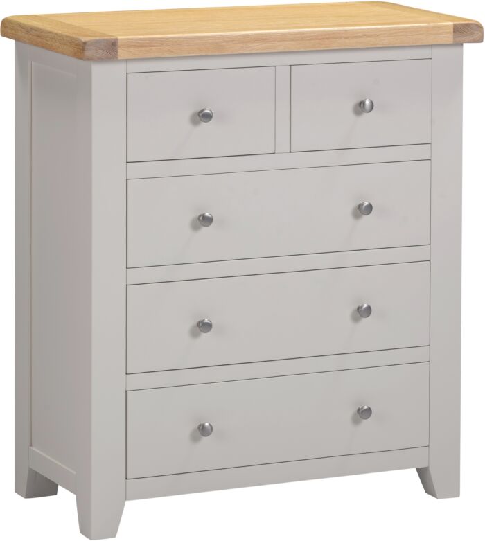 Buy Windsor 3+2 Drawer Chest Pebble Grey Oak bedroom storage UK
