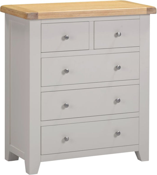 Buy Windsor 3+2 Drawer Chest Pebble Grey Oak bedroom storage UK
