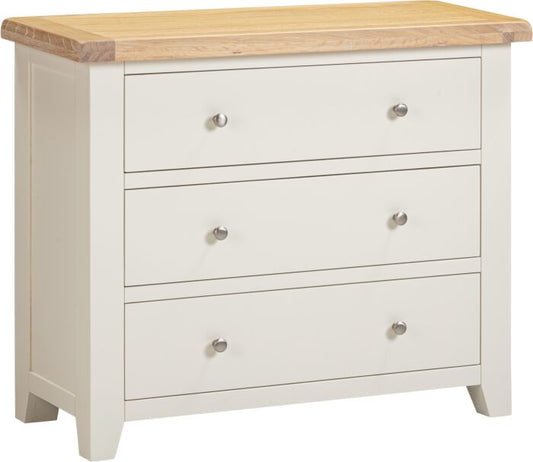 Buy Windsor 3 Drawer Chest Ivory Oak classic bedroom storage UK
