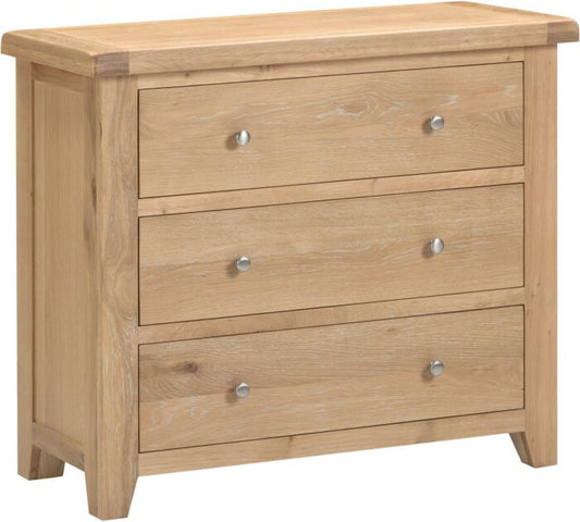 Buy Windsor 3 Drawer Chest Natural Oak classic bedroom storage UK
