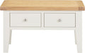 Buy a natural oak coffee table with two drawers