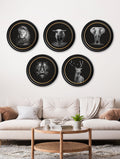 Buy black and white tiger photography round frame wall art UK