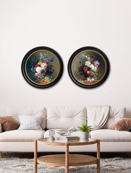 Buy c.1812 Still Life of Flowers Round framed print UK
