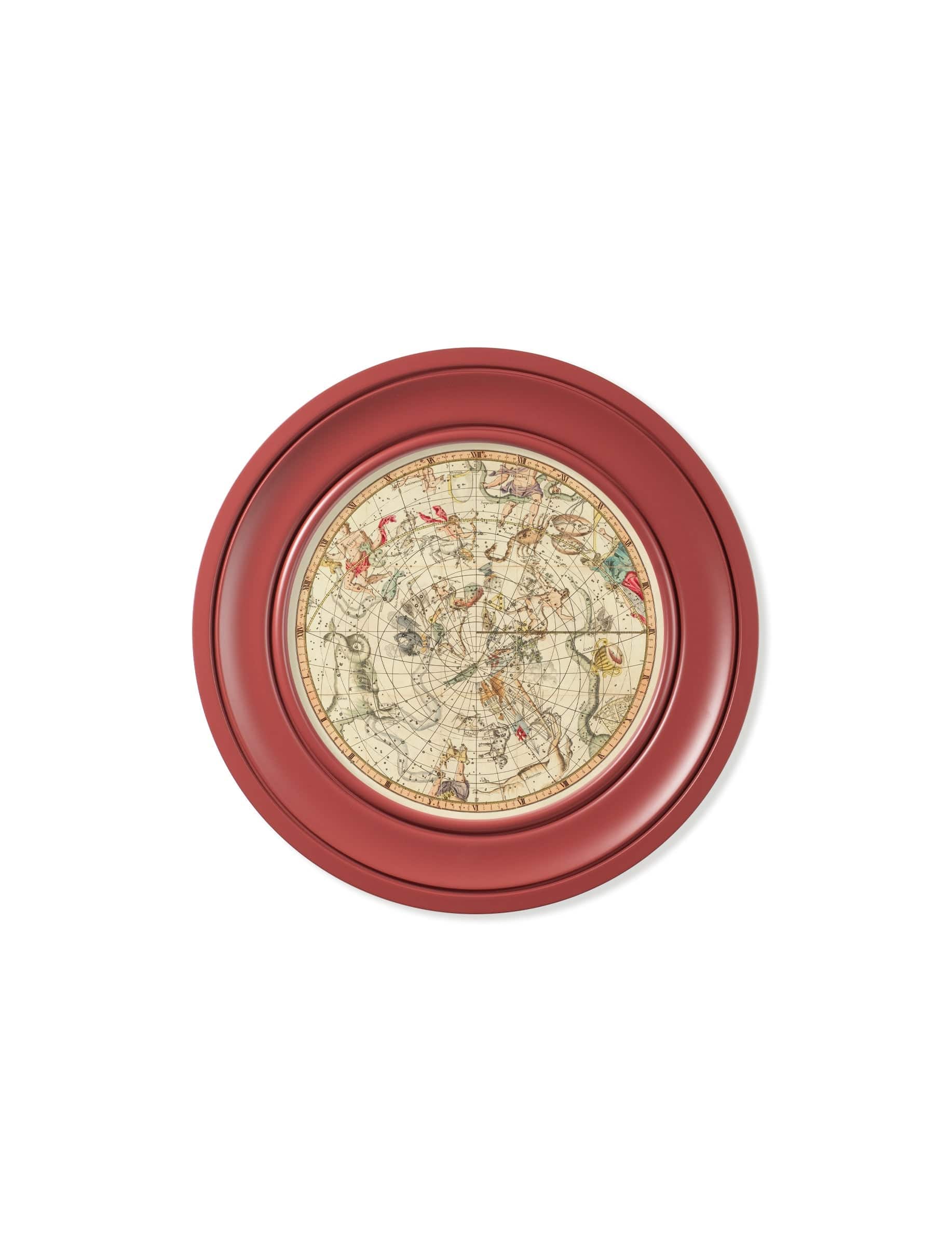 Buy c.1820 Map of Constellations Round Frame Red wall art UK
