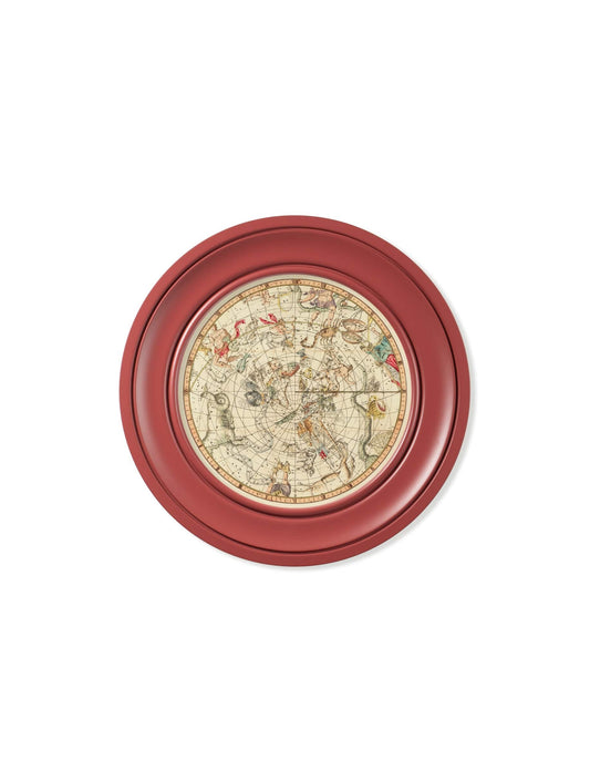 Buy c.1820 Map of Constellations Round Frame Red wall art UK
