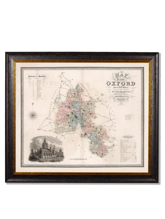 Buy c.1830 Map of Yorkshire Digitally Restored in Oxford Frame