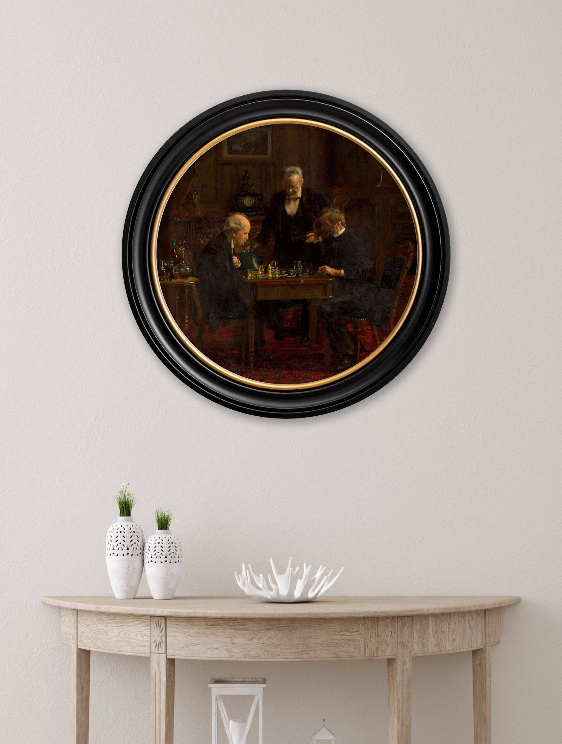 Buy c.1876 The Chess Players Thomas Eakins round framed print UK

