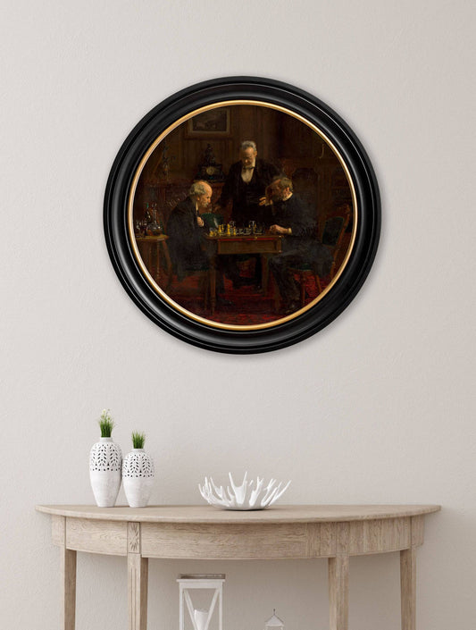Buy c.1876 The Chess Players Thomas Eakins round framed print UK
