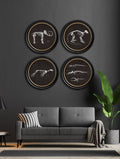 Buy c.1876 Whale Skeleton Vintage Print in Oxford Round Frame