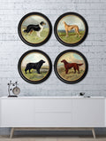 Buy c.1881 Working Dogs Round Frame framed wall art UK
