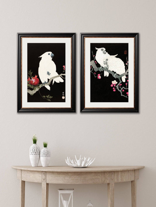 Buy c.1910 Cockatoos Ohara Koson framed print free UK delivery
