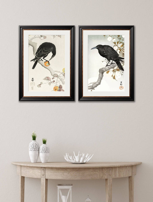 Buy c.1910 Crows Ohara Koson framed print free UK delivery
