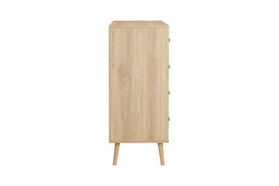 Buy chevron inspired oak effect four drawer bedroom chest UK online
