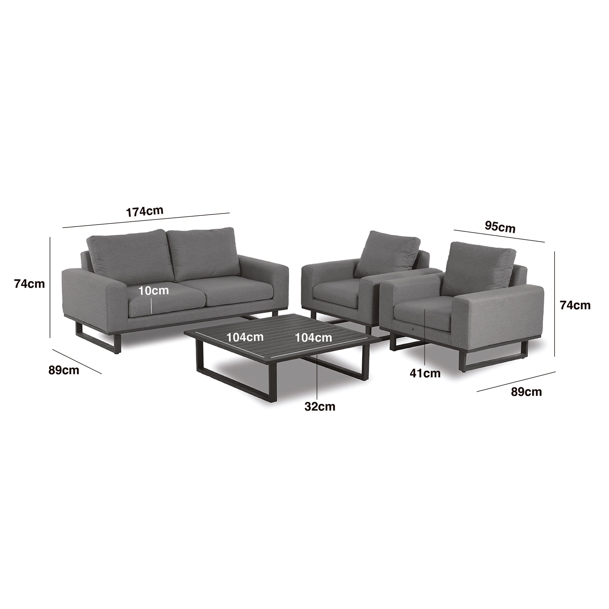 Buy contemporary Flanelle outdoor sofa set with Quick Dry Foam