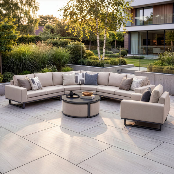 Buy contemporary La Vita fabric garden furniture with round coffee table