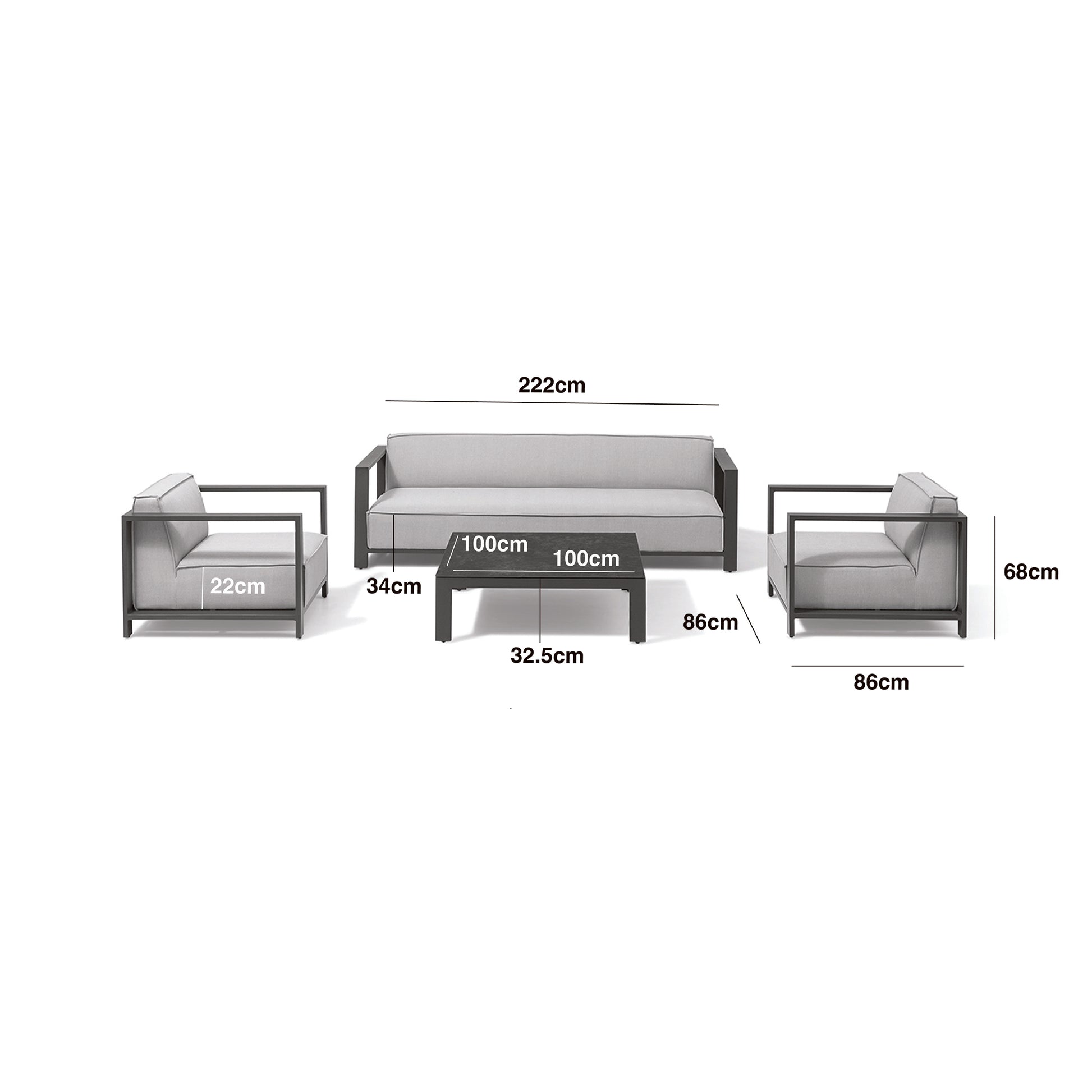 Buy contemporary Oatmeal outdoor sofa set with Quick Dry Foam