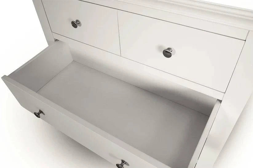 Buy contemporary country cottage style white chest of drawers online UK