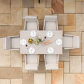 Buy contemporary modern slatted aluminium 6 seat rectangular dining set online UK