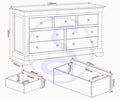 Buy contemporary pebble grey wide 5 drawer Bordeaux bedroom chest UK
