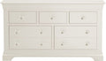 Buy elegant ivory wide 5 drawer Bordeaux bedroom chest online UK
