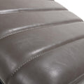 Buy grey faux leather industrial bench ribbed stitching black legs free UK delivery
