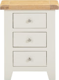 Buy ivory oak bedside cabinet with three drawers