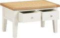 Buy ivory oak coffee table with lower shelf