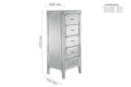 Buy mirrored narrow chest of drawers with mock crystal handles UK
