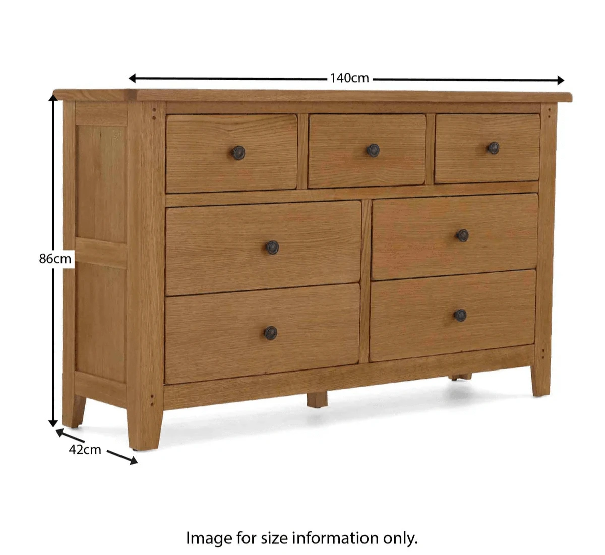 Buy natural whitewash oak 3 over 4 drawer chest Burford UK
