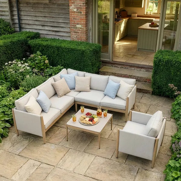 Buy online UK rust resistant aluminium corner sofa set
