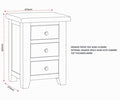 Buy pebble grey bedside cabinet with three drawers