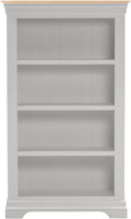 Buy pebble grey bookcase with oak accents