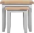 Buy pebble grey tables with oak detailing